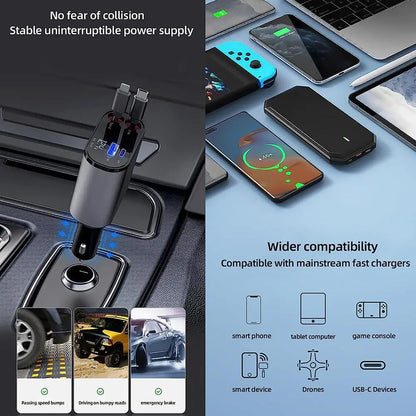Ultimate Power Glide Pro 4-in-1 Versatile Car Charger